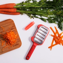 Терка крупная+овощечистка 2-в-1 с ручкой 32см Trebonn Kitchen Tools красный