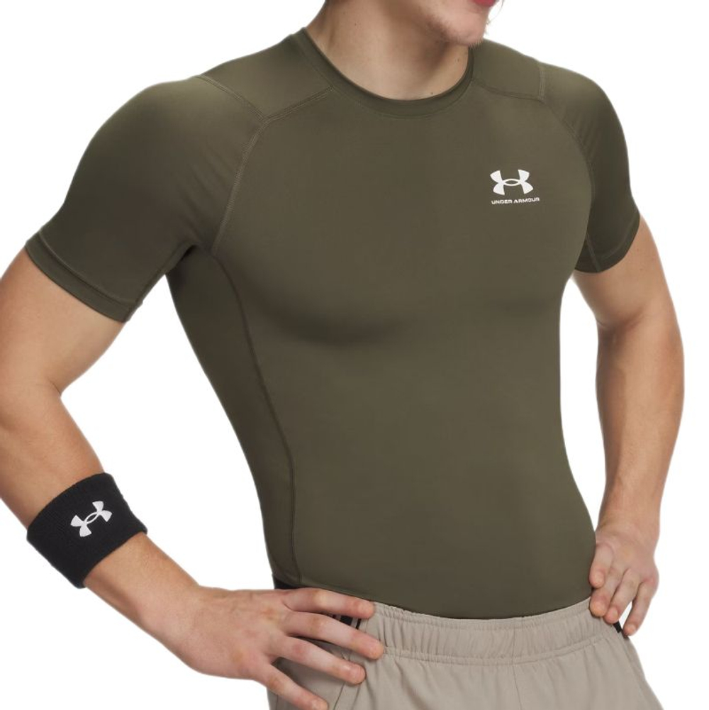 Теннисная футболка Under Armour HeatGear Short Sleeve - marine green/white
