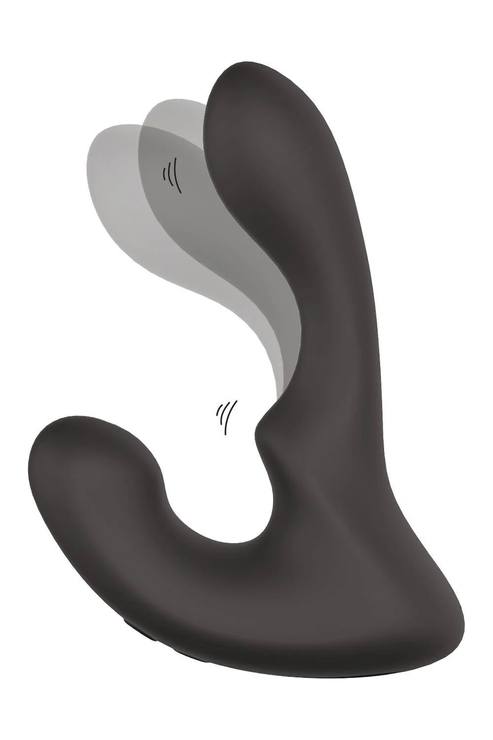 Чёрный массажер простаты с 2 моторами Booty Rocker