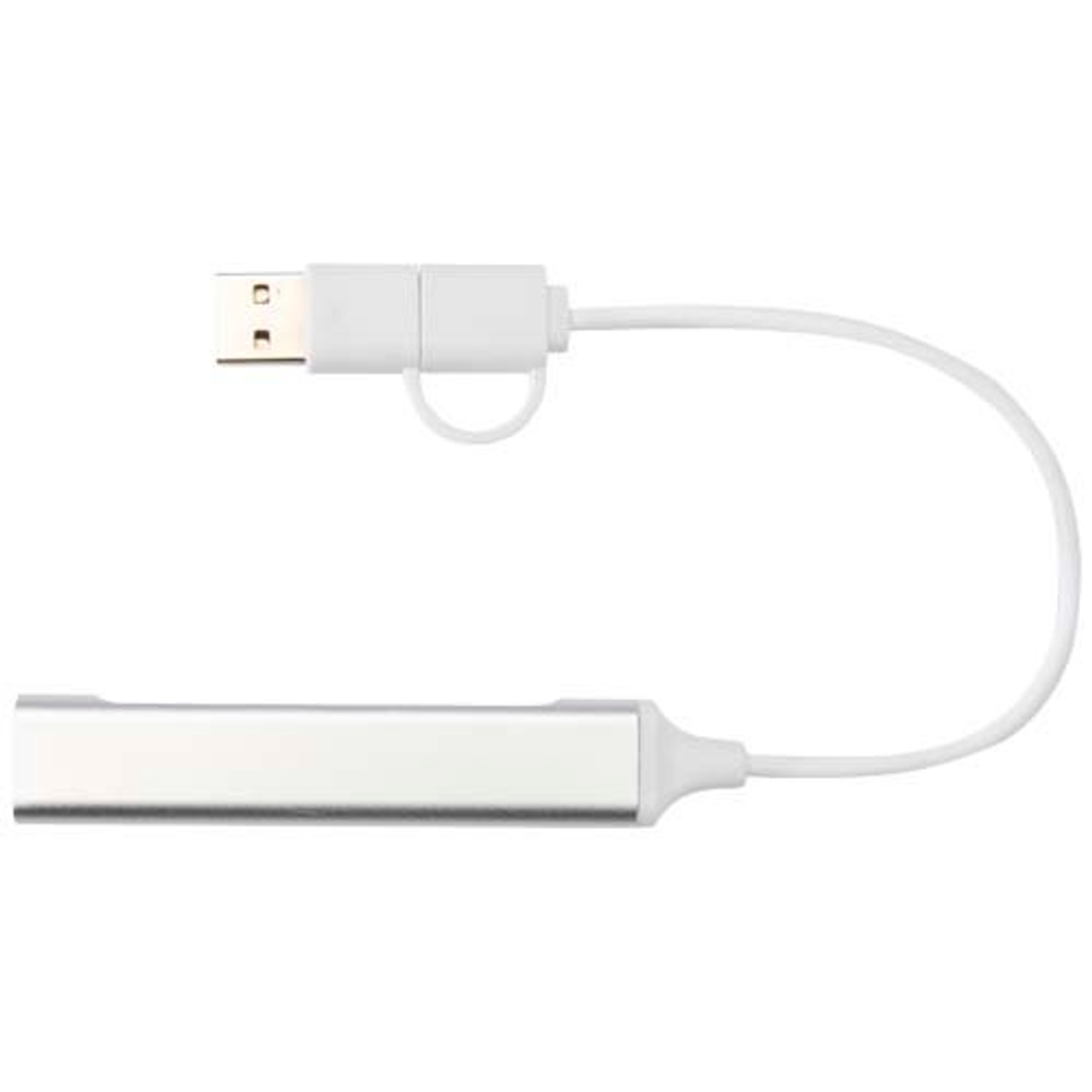 Alkaid 4-портовый концентратор USB-A и Type-C из переработанного алюминия с двумя входами