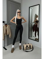 Комбинезон спортивный утягивающий черный