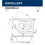 Акриловая ванна Excellent Aquarella 150x100 прав. WAEX.ARP15WH