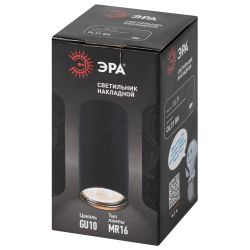 Светильник настенно-потолочный спот ЭРА OL31 BK MR16 GU10 IP20 черный | Накладные светильники