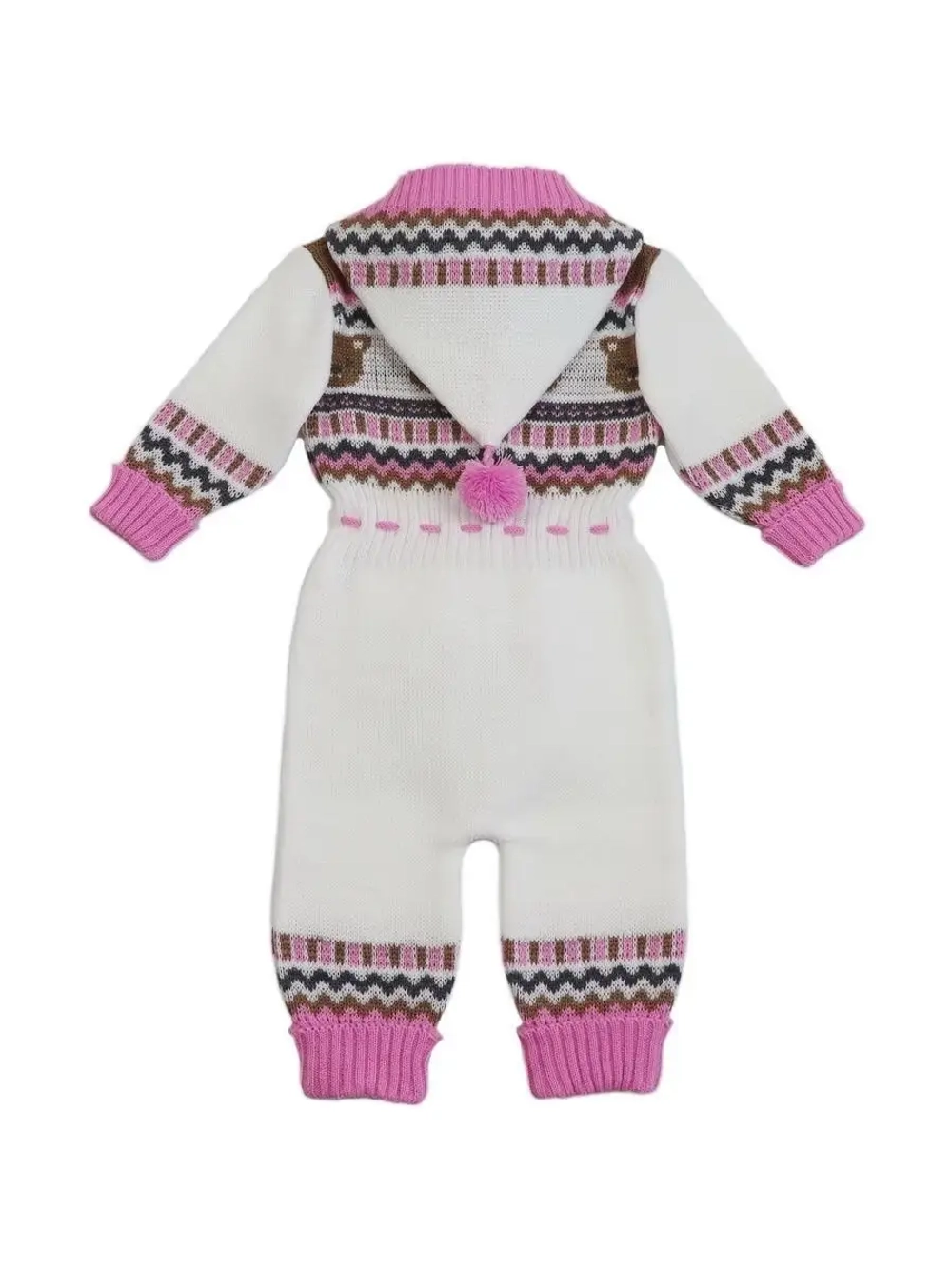 Вязаный комбинезон для новорожденных и малышей на молнии