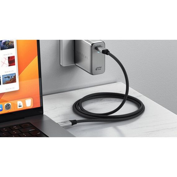 Кабель Satechi USB4 Pro 1.2 м (ST-YU4120M/ST-YU4120K) Space Gray / Серый космос
