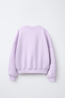 ZARA ТОЛСТОВКА С ВЫРЕЗАМИ, ЦВЕТ МАЛЬВЫ