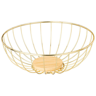 Фруктовница 25*9см металлическая, золото