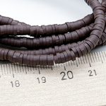 Бусина-диск, цвет шоколадный, размер 4 мм, цена за нить 40 см