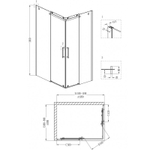 Душевой уголок Grossman Cosmo 120х90 L GR-1120L профиль Хром стекло прозрачное