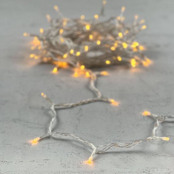 Светодиодная нить 100 желтых LED ламп, 10 м., 24В., прозрачный провод ПВХ, LTC (PST100-10-1Y)