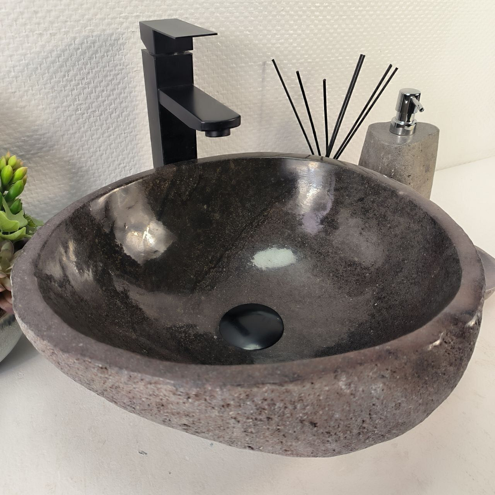 Каменная раковина из речного камня RS-05265 (39*35*15) 0855 из натурального камня