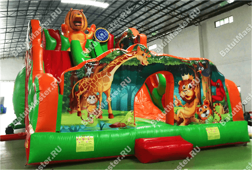 Батут-горка "Лев" 12*7.5*9 м