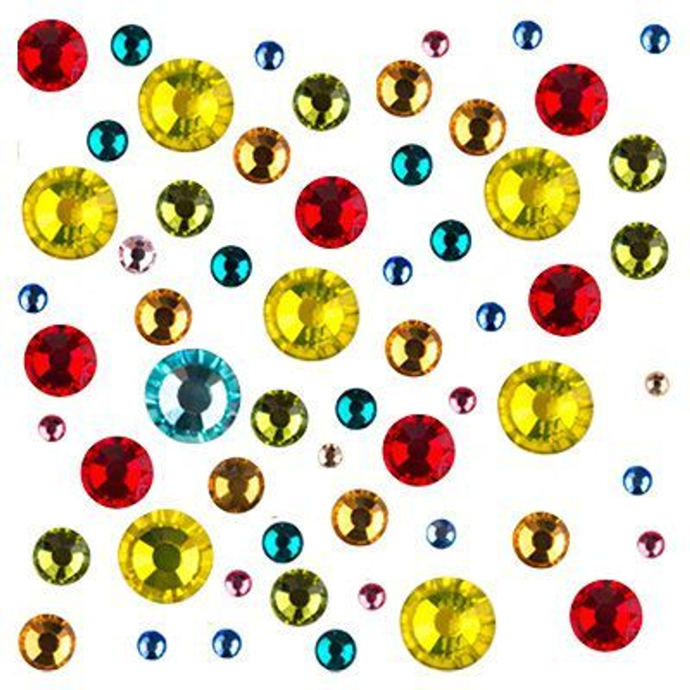 Стразы цветные микс размеров в баночке "Микс №3"