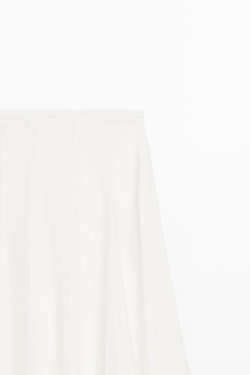 Massimo Dutti Струящаяся расклешенная юбка миди, белый
