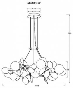 Подвесная люстра MyFar Flavia MR2301-9P