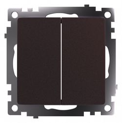 Выключатель двухклавишный без рамки Stekker Катрин 49019