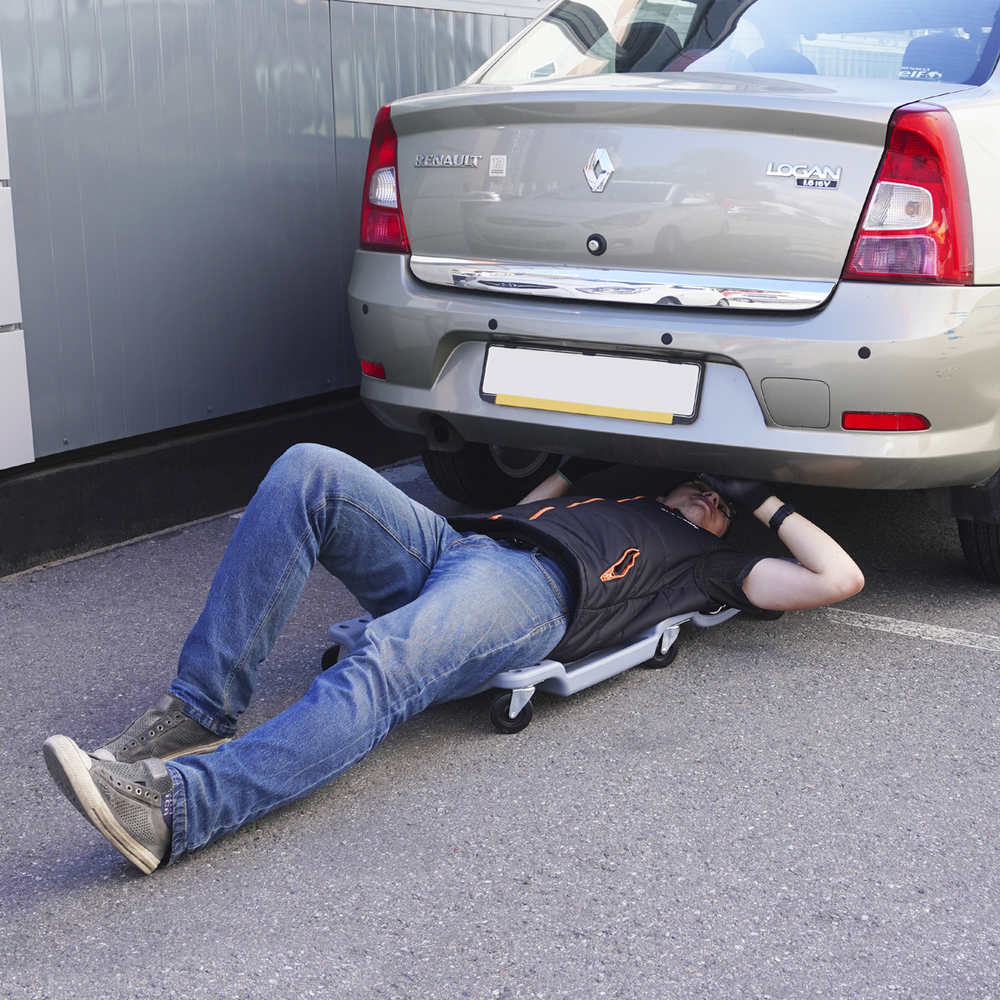 OPT-40130G Лежак ремонтный, подкатной, пластиковый, серый