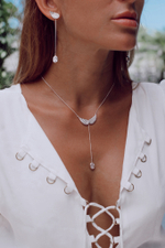 Колье «Невесомость» с белым цирконом