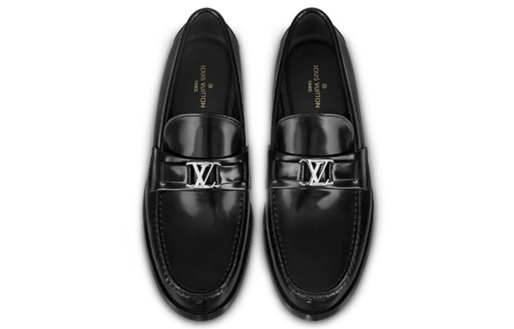 LOUIS VUITTON Major Top Grain Cow Leather Comfortable And Trendy Casual Shoes Men"s Black