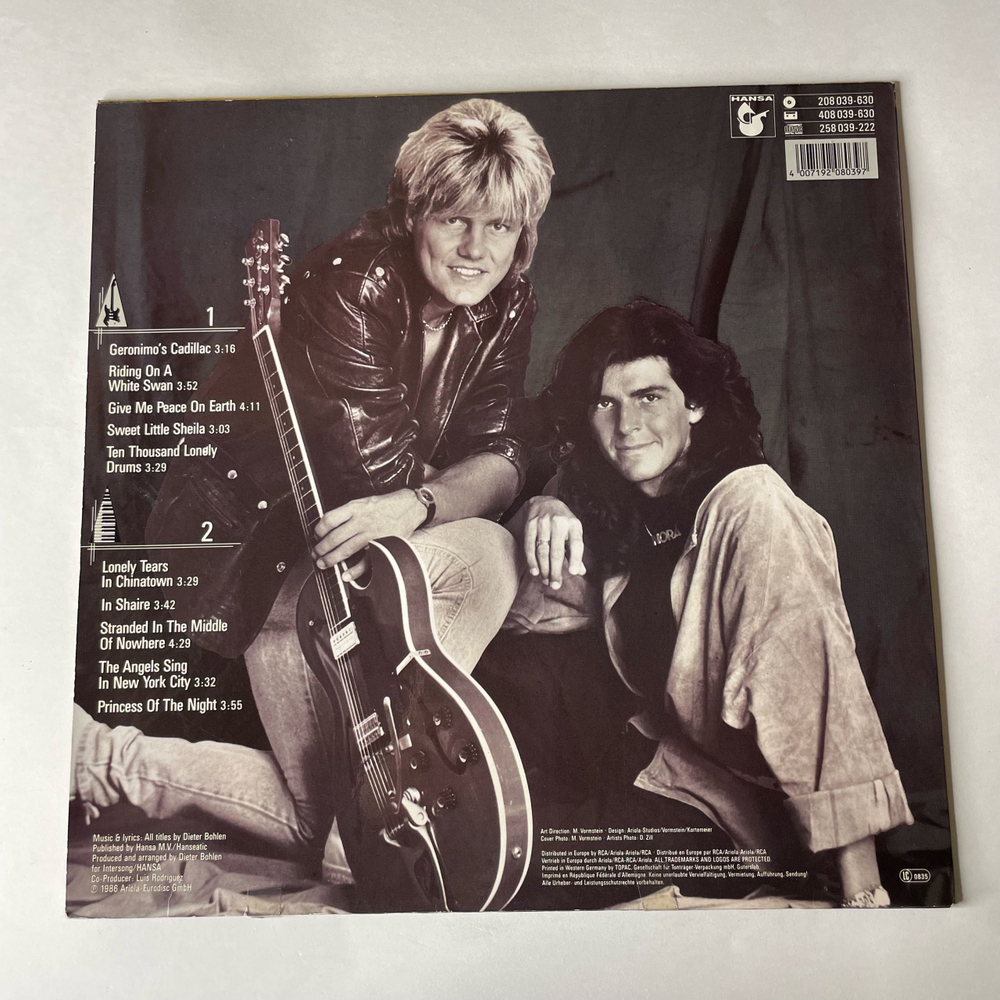 Винтажная виниловая пластинка LP Modern Talking In The Middle Of Nowhere, The 4th Album (Германия 1986)