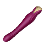 Фиолетовый вибратор 30,2см с поступательными движениями Zalo King Vibrating Thruster Velvet Purple
