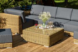 "Капри" трансформирующаяся лаунж-зона из искусственного ротанга, цвет соломенный