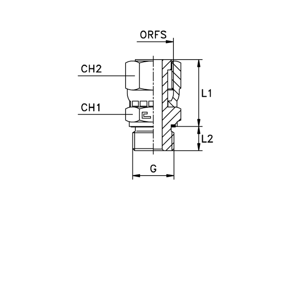 Штуцер FE ORFS 11/16" D08-10 BSP 3/8" (обжатая гайка)