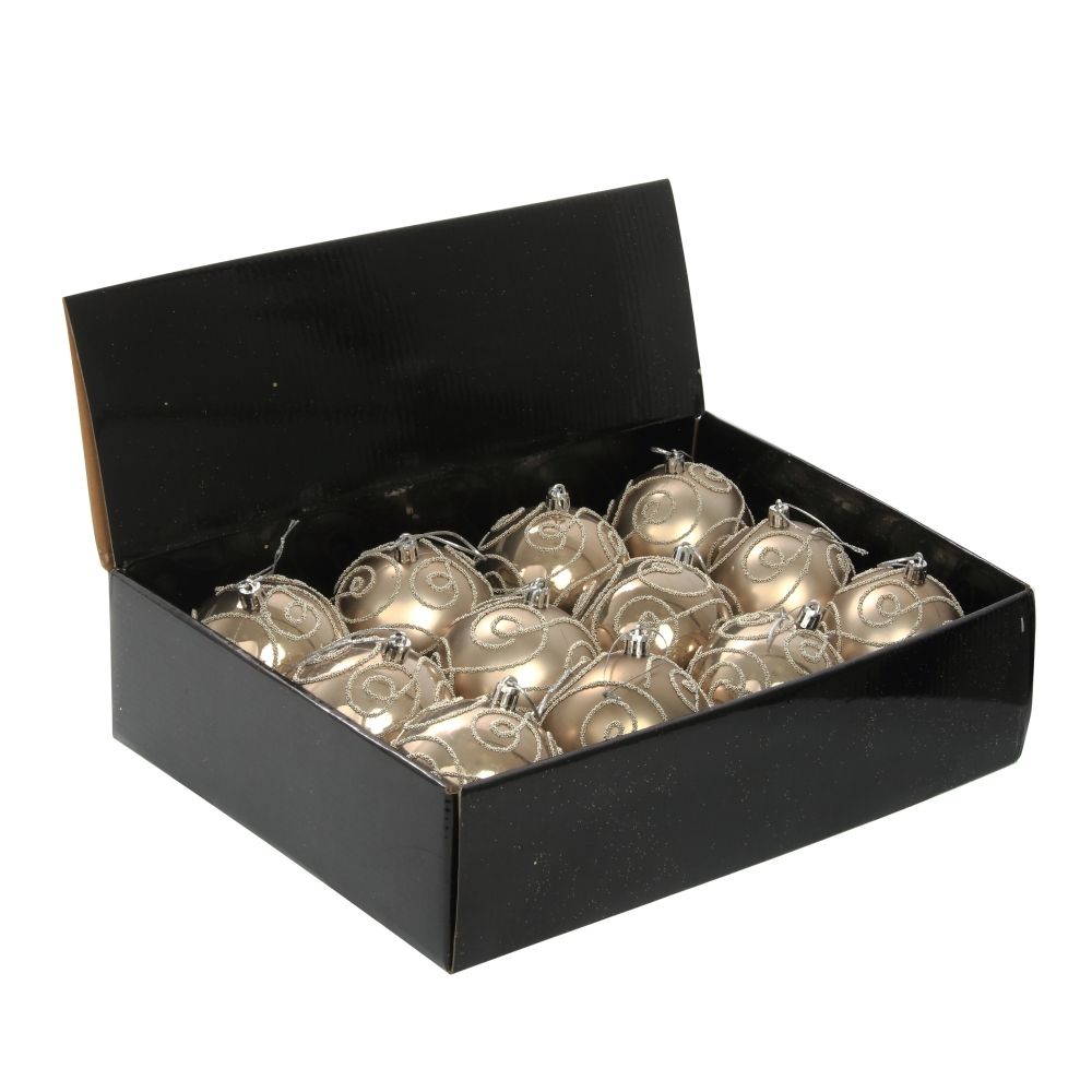 GAEM Набор из 12шт Украшение новогоднее Шар "Волшебный завиток", D8 см, L35 W28 H21 см