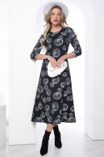 Платье "Идеал стиля" (черное/принт) П8792 LT Collection