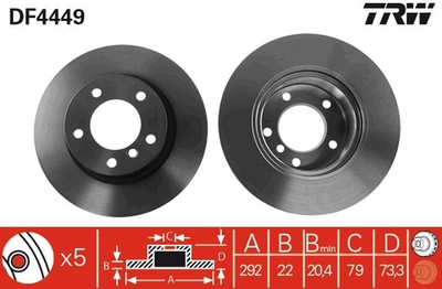 TRW - DF4449-TRW - Brake Disc