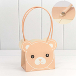 Пакет подарочный 14.5х10х14.5см Ваза для цветов "Мишка" (Персиковый)