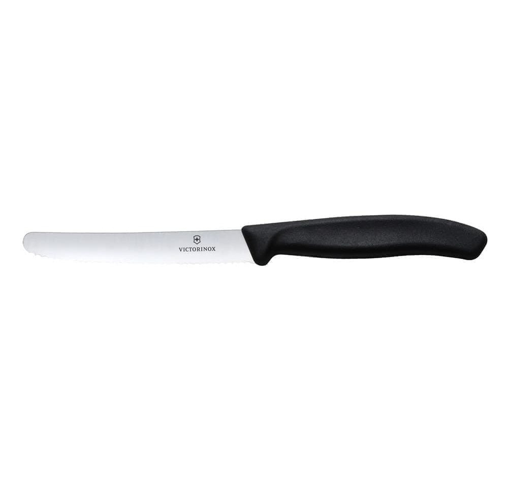 Набор из 3 ножей VICTORINOX Swiss Classic: 2 ножа для овощей 8 см, столовый нож 11 см, чёрная ручка