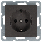 Розетка SCHUKO© с защитными шторками 16A 250V~ 2P+T, цвет Мокко