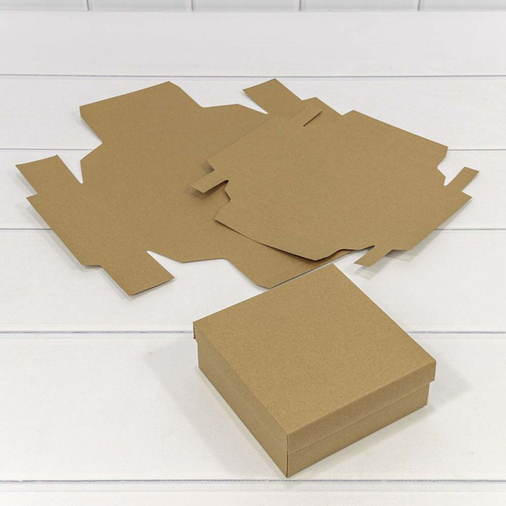 Коробка Для конфет сборная 13х13х5 см (Коричневый, Крафт)