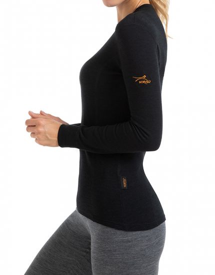 Термобелье женское футболка Norveg Hunter Ladys Classic с длинным рукавом и круглым воротом (3L1RL),черный