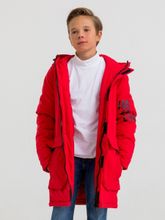 Красная зимняя куртка прямого силуэта JAN STEEN