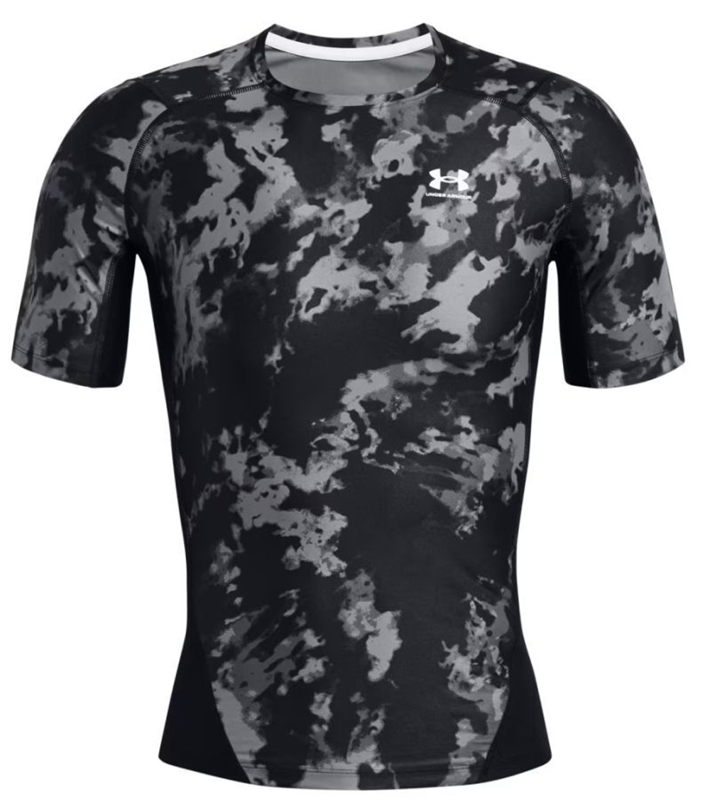 Теннисная футболка Under Armour HeatGear IsoChill Printed Short Sleeve - black/white