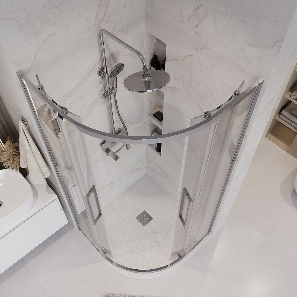 Душевой уголок Grossman Cosmo 80х80 301.K33.02.8080.10.00 профиль Хром стекло прозрачное