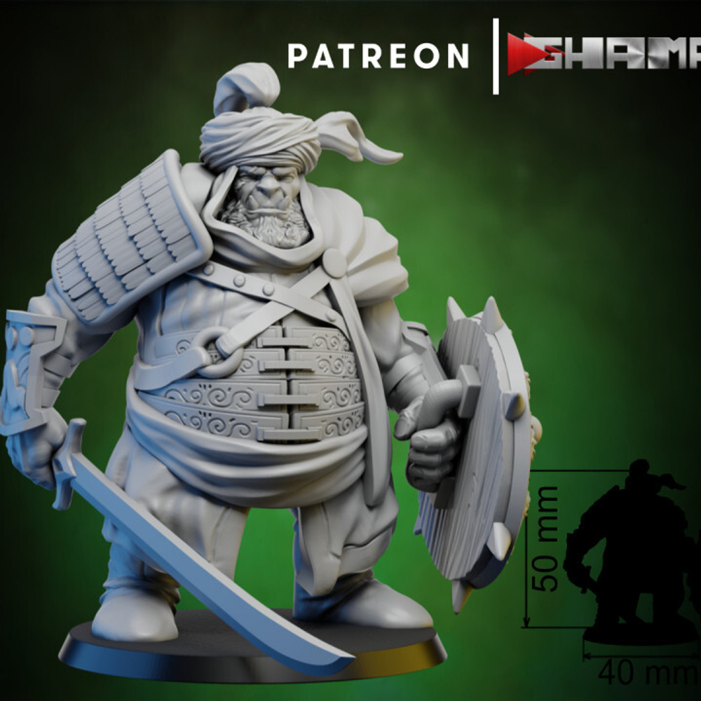 Grand Alliance Destruction Ogor Mawtribes Ogre Kingdoms Ogor Gluttons Воин огр №9 меч и щит миниатюра для dnd, днд, pathfinder, фентези, Настольная игра, НРИ, Варгейм, РПГ