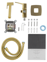 Смеситель с гигиеническим душем встраиваемый WONZON & WOGHAND FLEX, Брашированное золото (WW-88829072-BG)