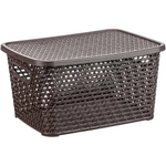 Ящик РОТАНГ с крышкой 23л 450х265мм коричневый ротанг