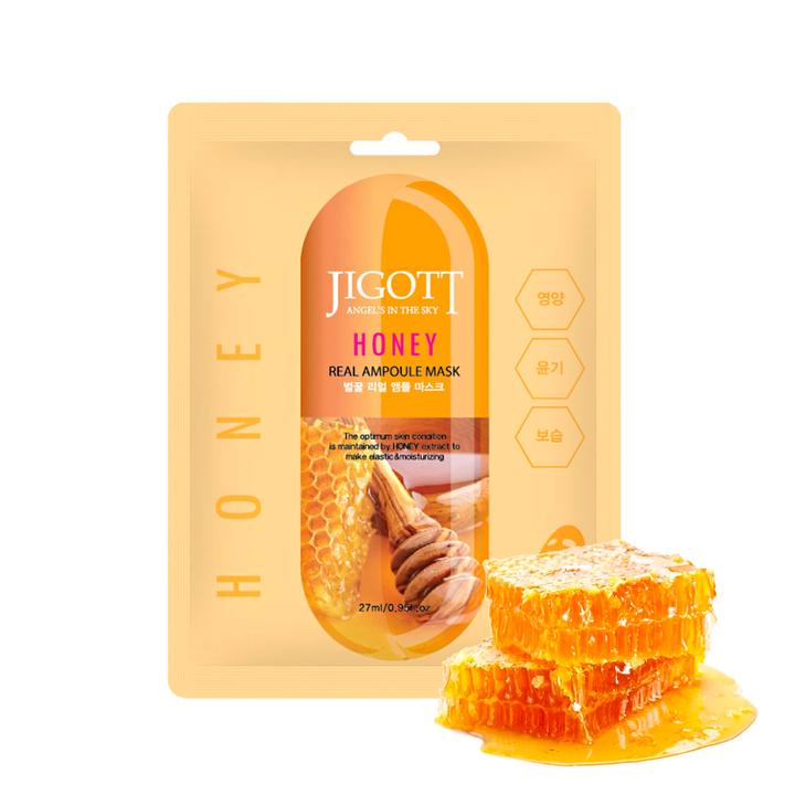Маска для лица Jigott Honey Real Ampoule Mask тканевая Мед 27 мл