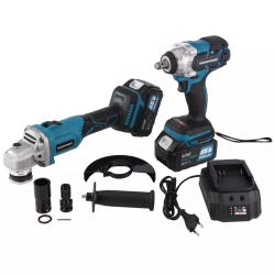 Набор 2 в 1 ProfiPower E0092 аккумуляторный бесщеточный УШМ E0080 и Гайковерт E0081