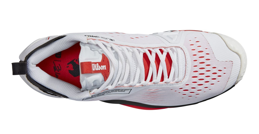 Мужские кроссовки теннисные Wilson Rush Pro Tour MID - white/black/poppy red
