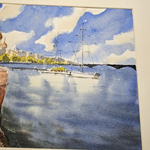 Картина авторская акварельная в паспарту 30х40 см на стену для интерьера "Набережная в Питере"