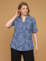 Блузка БЛ-122/джинс-листья