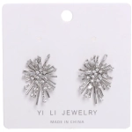 Серьги из гиппоалергенного металла со стразами «ПАЛУМНА», элли, цвет золото и серебро, 2,4*1,9см