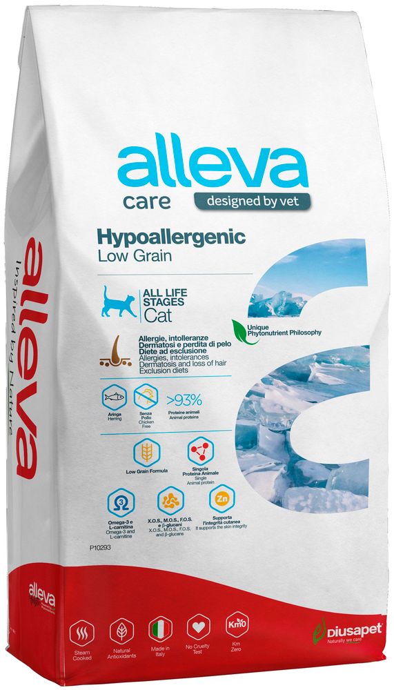 Alleva Care 10кг Hypoallergenic Low Grain Корм для кошек, гипоаллергенный, для снижения пищевой непереносимости, низкозерновой