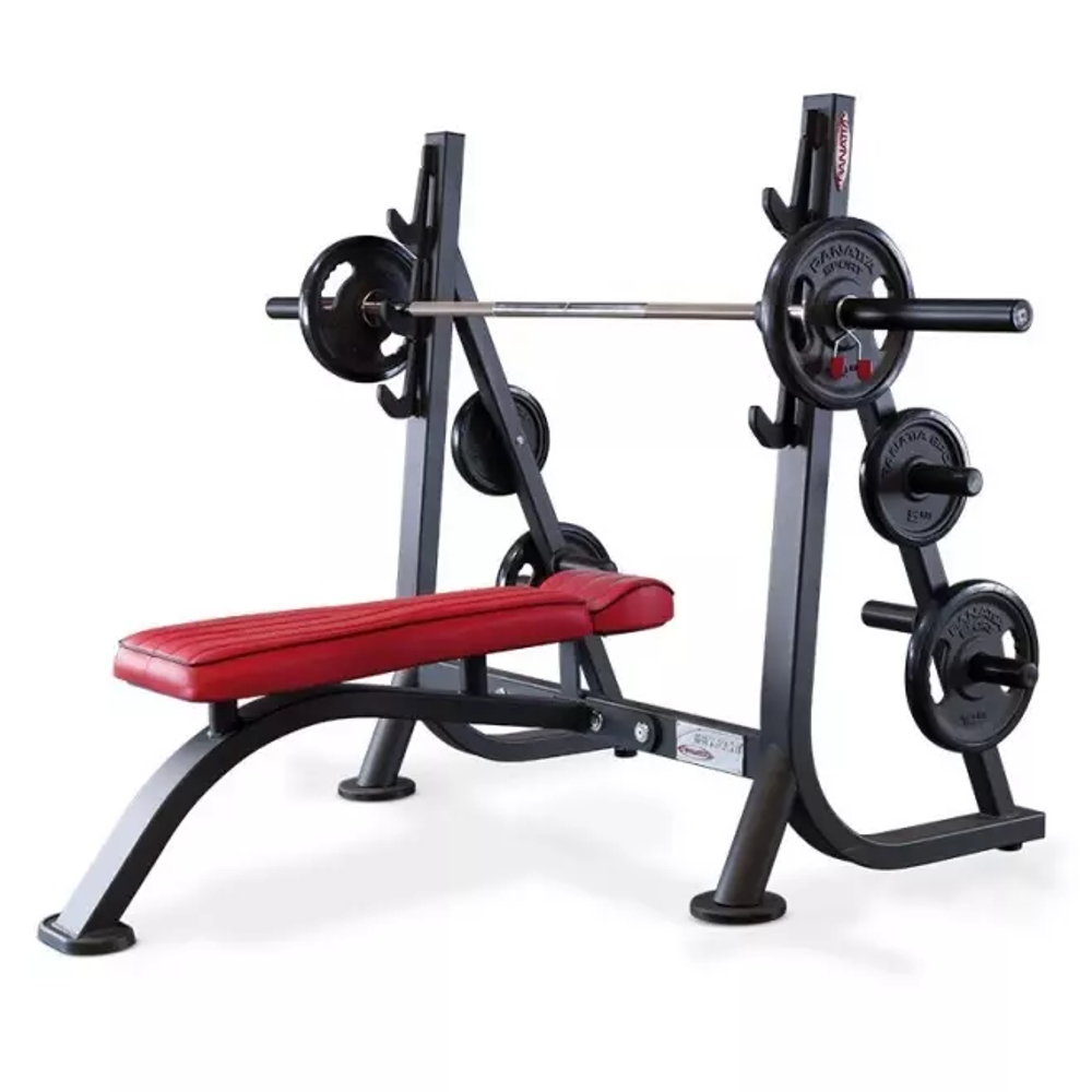 Олимпийская горизонтальная скамья (Базовая) PANNATA Freeweight High Performance OLYMPIC FLAT BENCH BASE 1HP203B