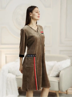 Халат домашний велюровый на молнии